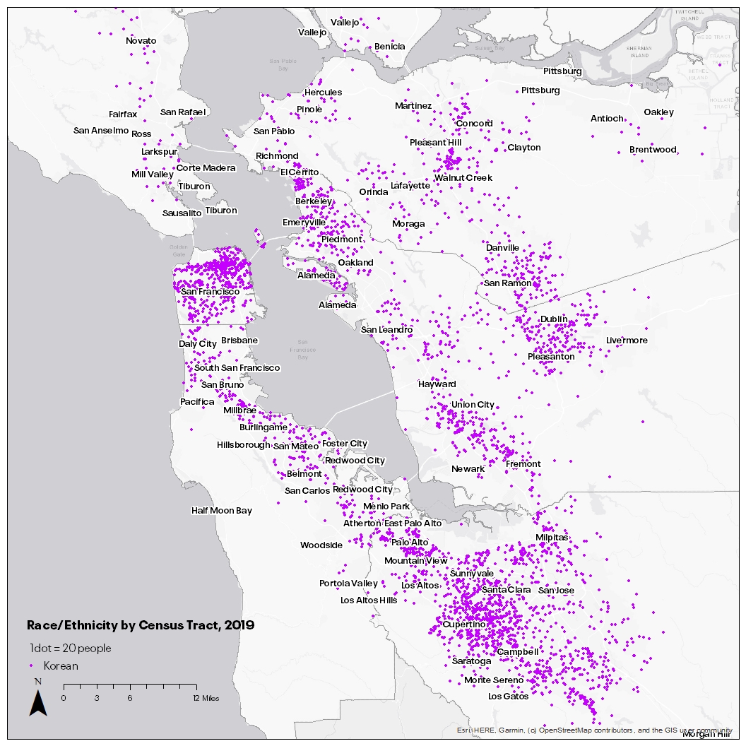 Korean Populations Live in San Francisco, Silicon Valley, and East Bay Cities Like Berkeley and Walnut Creek