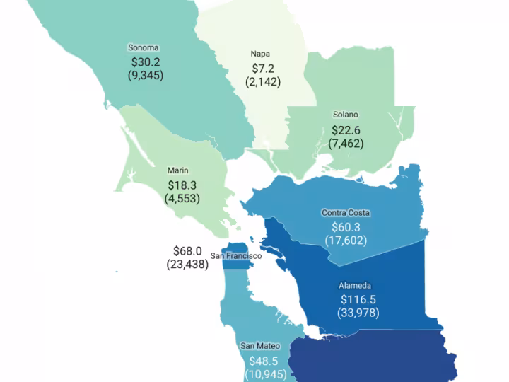 Rent debt map in the bay area