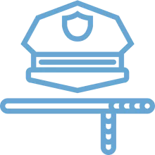 Police hat and baton